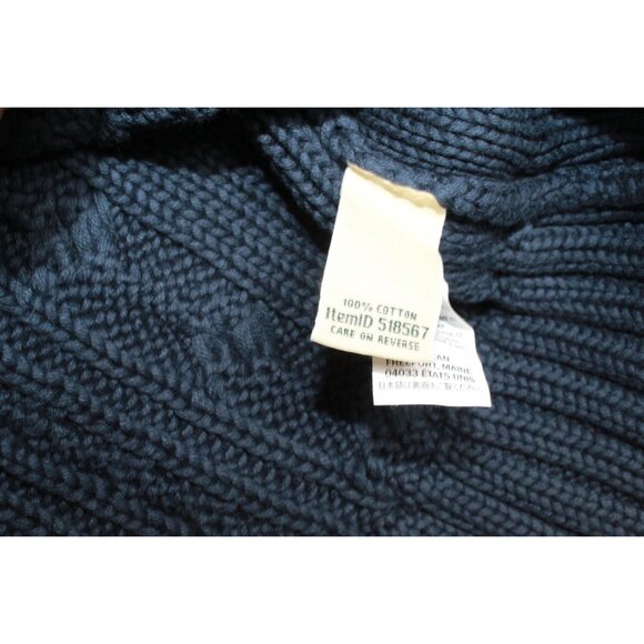 LL Bean Double L Cable Sweater Zip Cardigan Blue Size S Pet - Picture 5 of 10